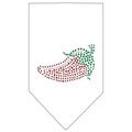 Unconditional Love Chili Pepper Rhinestone Bandana White Large UN788031